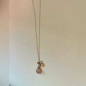 LOFT Gold Necklace with Pink Pendant